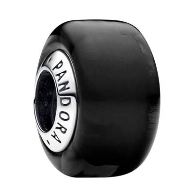 Black Murano Glass & 925/1000 Silver Charm - Pandora