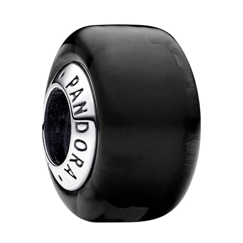 Black Murano Glass & 925/1000 Silver Charm - Pandora