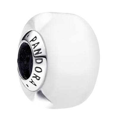White Murano Glass & 925/1000 Silver Charm - Pandora