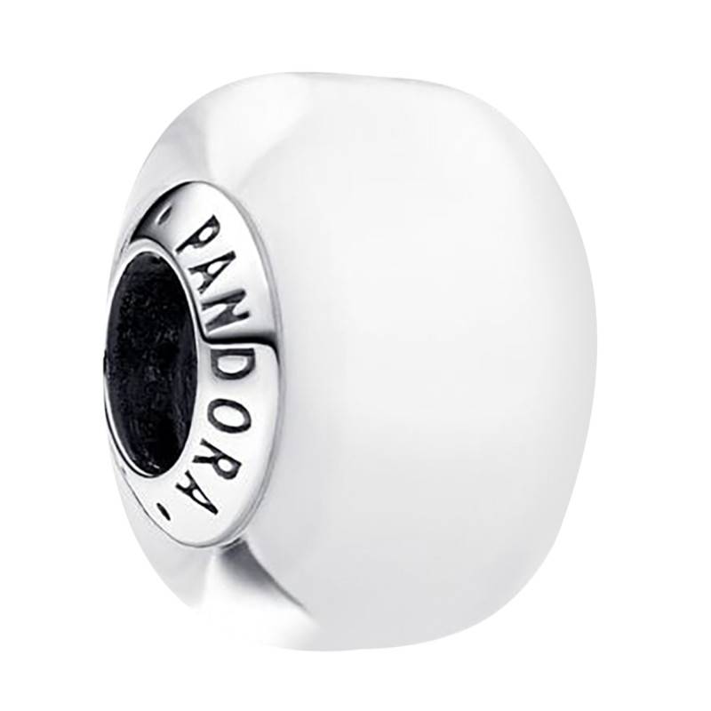 White Murano Glass & 925/1000 Silver Charm - Pandora