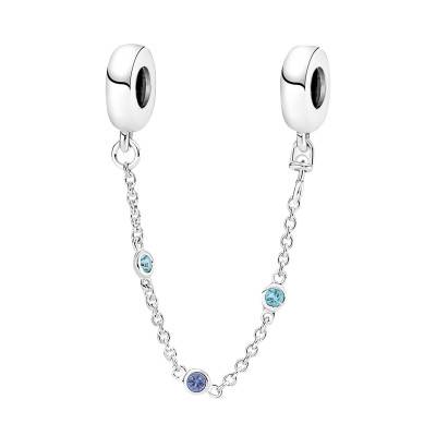 Chaîne de Confort Triple Pierre Bleue en Argent 925 - Pandora
