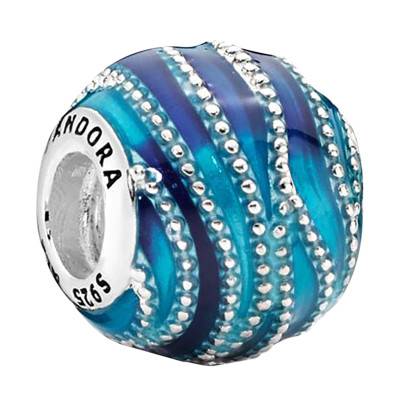 Charm Vague Bleue en Résine et Argent 925 - Pandora