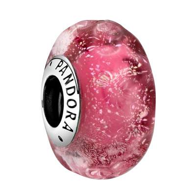 925 Silver & Murano Glass Wavy Pink Fantasy Charm - Pandora