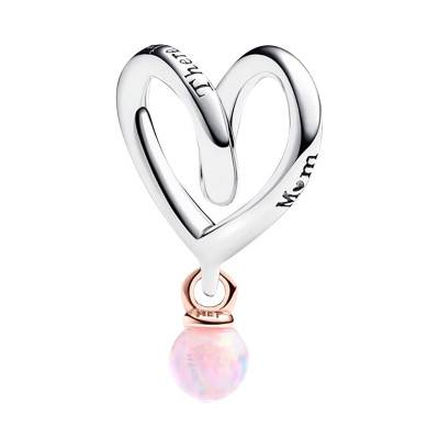 925/1000 Silver & Rose Gold-Plated Two-Tone Ribbon Heart Charm - Pandora
