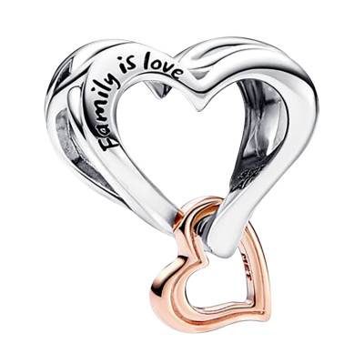 925/1000 Silver & Rose Gold-Plated Two-Tone Openwork Infinity Heart Charm - Pandora