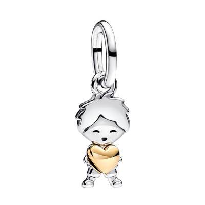 Charm Pendant Garçon Heureux en Argent 925 et Métal Doré - Pandora