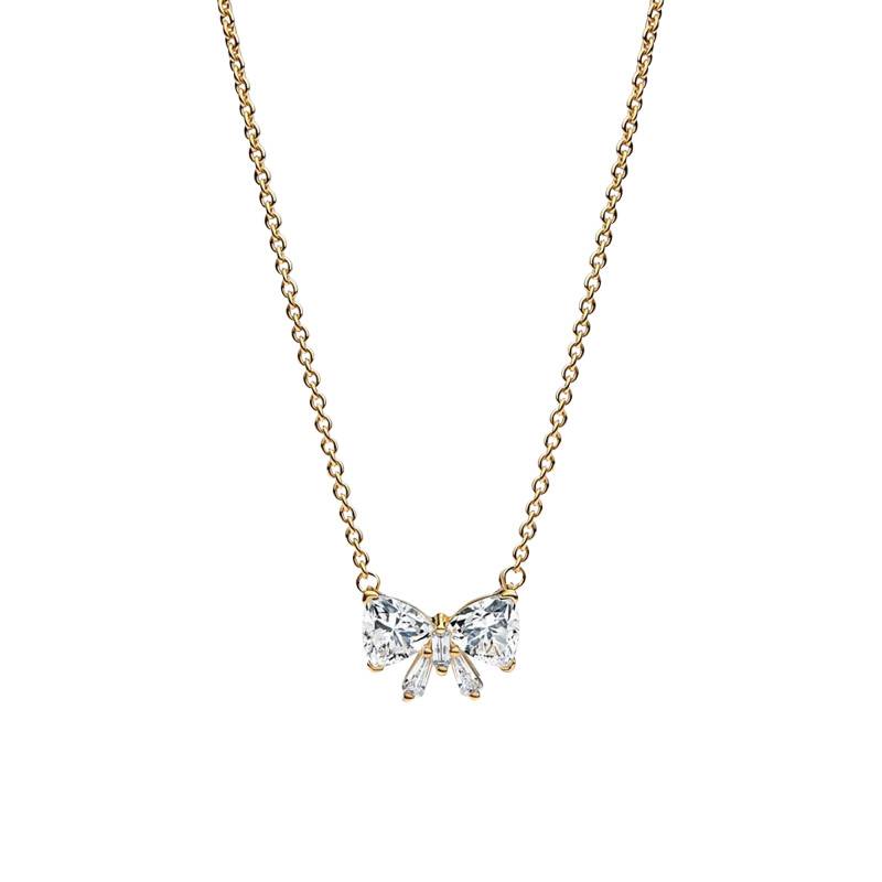 Gold Sparkling Knot Necklace, 45 cm Adjustable Length - Pandora