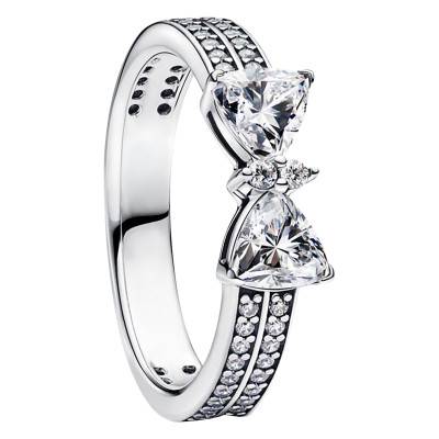 Bague Double Rang Nœud Scintillant en Argent 925 - Pandora
