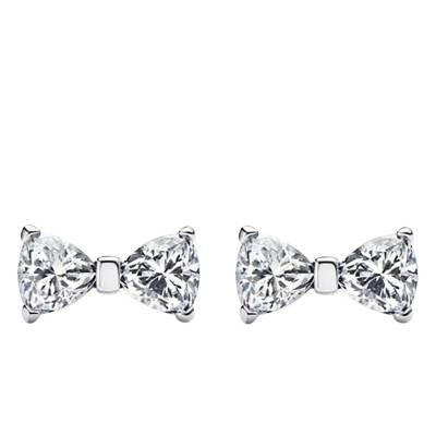 925 Silver Sparkling Knot Stud Earrings - Pandora