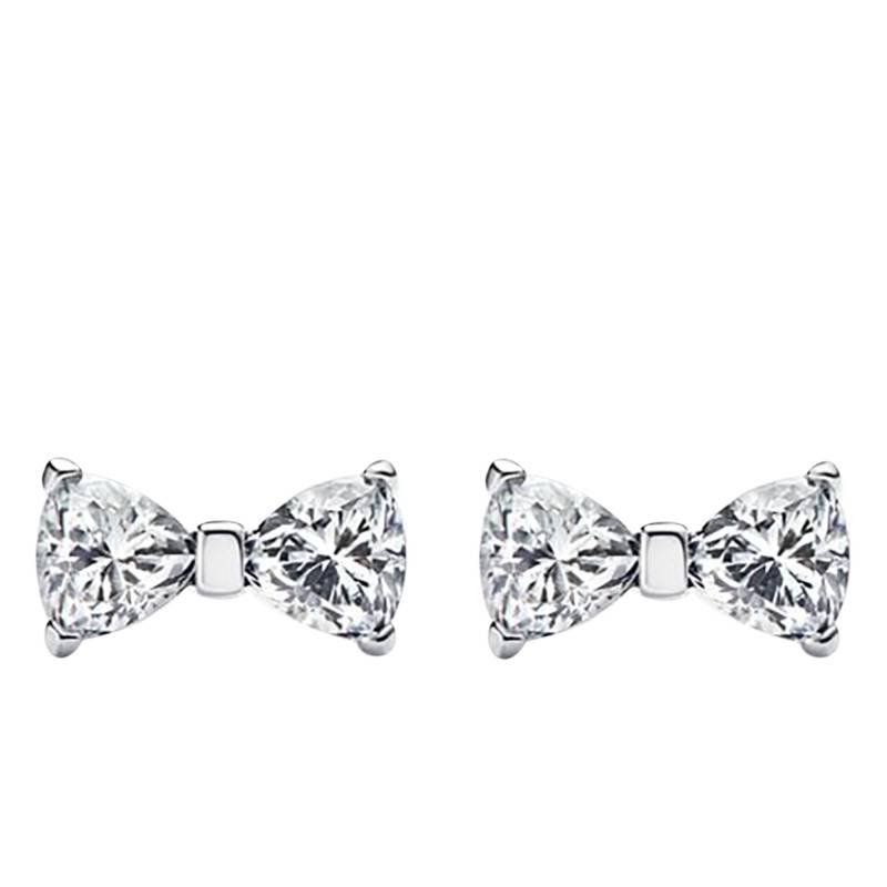 925 Silver Sparkling Knot Stud Earrings - Pandora