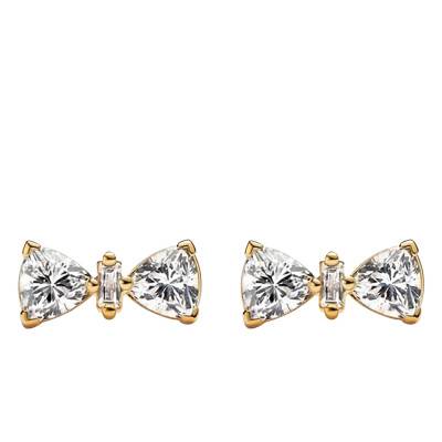 Gold Sparkling Knot Stud Earrings - Pandora
