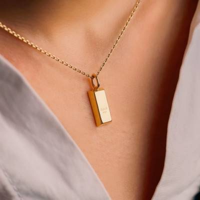 18 Carats Grand Pendentif L'Ingot D'or Classique De Cartier En Or