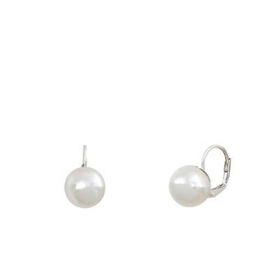 Adèle Silver & Mother-of-Pearl Leverback Earrings - Clio Blue