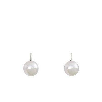 Adèle Silver & Mother-of-Pearl Leverback Earrings - Clio Blue