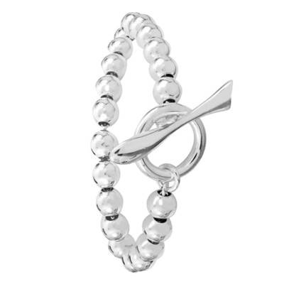 Taormina Silver 925 Beaded Bracelet, Length 20 cm - Clio Blue