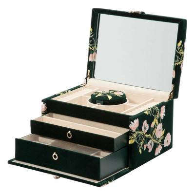 ZOE Forest Green Medium Jewelry Box - Wolf 1834