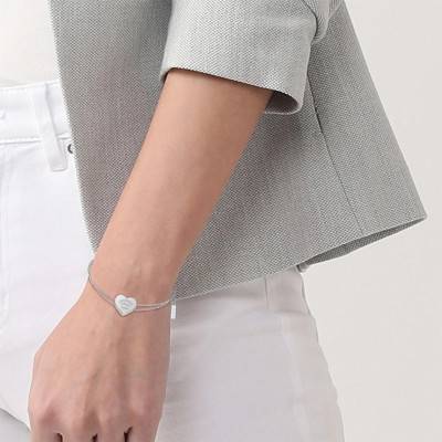Steel Double Cable Chain Love My Croc Heart Bracelet, Adjustable Length 16.50 cm - 2040396 - Lacoste