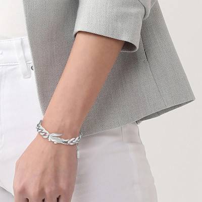 "Steel Crocodile Adjustable Bracelet 19 cm - 2040373" - Lacoste