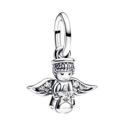 925 Silver Sparkling Angel Pendant Charm - Pandora