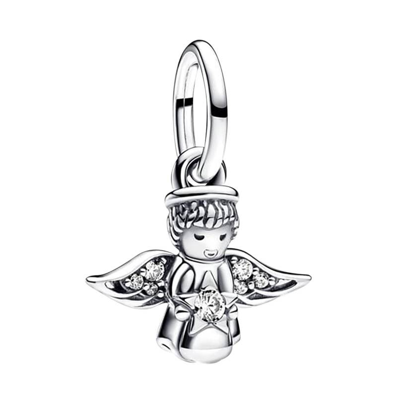 925 Silver Sparkling Angel Pendant Charm - Pandora