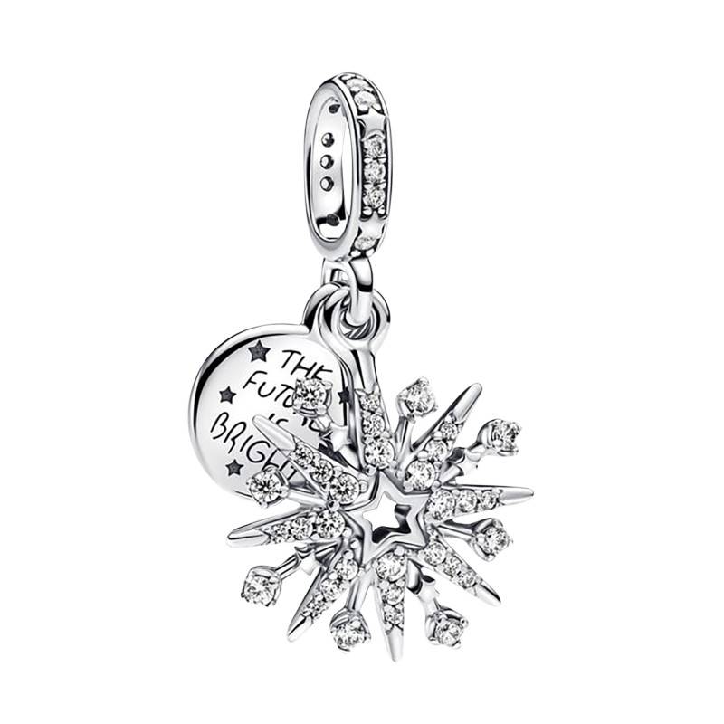Sparkling Double Fireworks Pendant Charm in 925 Silver - Pandora
