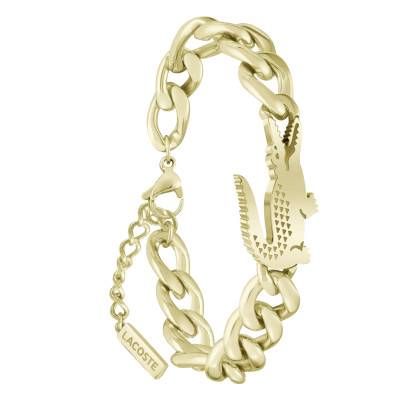 Bracelet Crocodile en Acier Doré - 2040374, Longueur 19 cm Ajustable - Lacoste