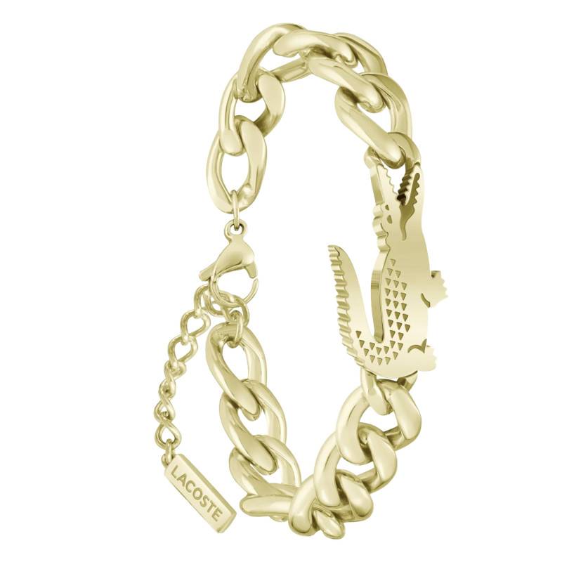 Gold-Tone Steel Crocodile Bracelet, Adjustable Length 19 cm - 2040374 - Lacoste