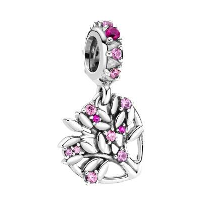 925 Sterling Silver Pink Tree of Life Heart Pendant Charm - Pandora