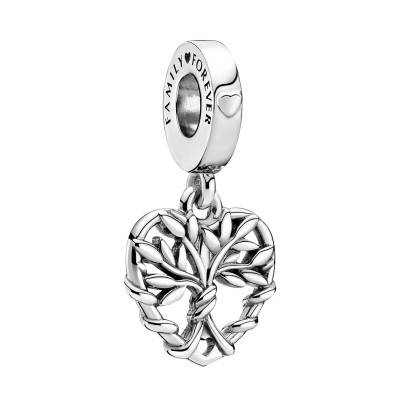 925/1000 Silver Heart Tree of Life Charm Pendant - Pandora
