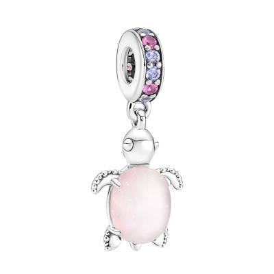 Pink Murano Glass Sea Turtle Charm Pendant - Pandora