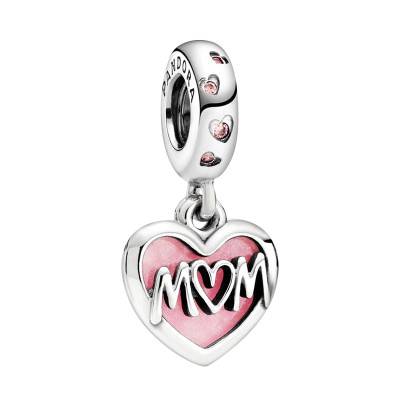 925 Silver Mum Heart Inscription Charm Pendant - Pandora