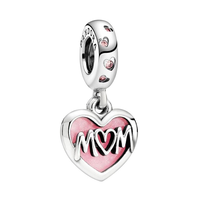 925 Silver Mum Heart Inscription Charm Pendant - Pandora