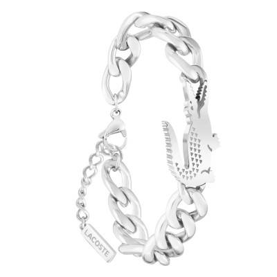 Bracelet Crocodile en Acier - 2040373, Longueur 19 cm Ajustable - Lacoste