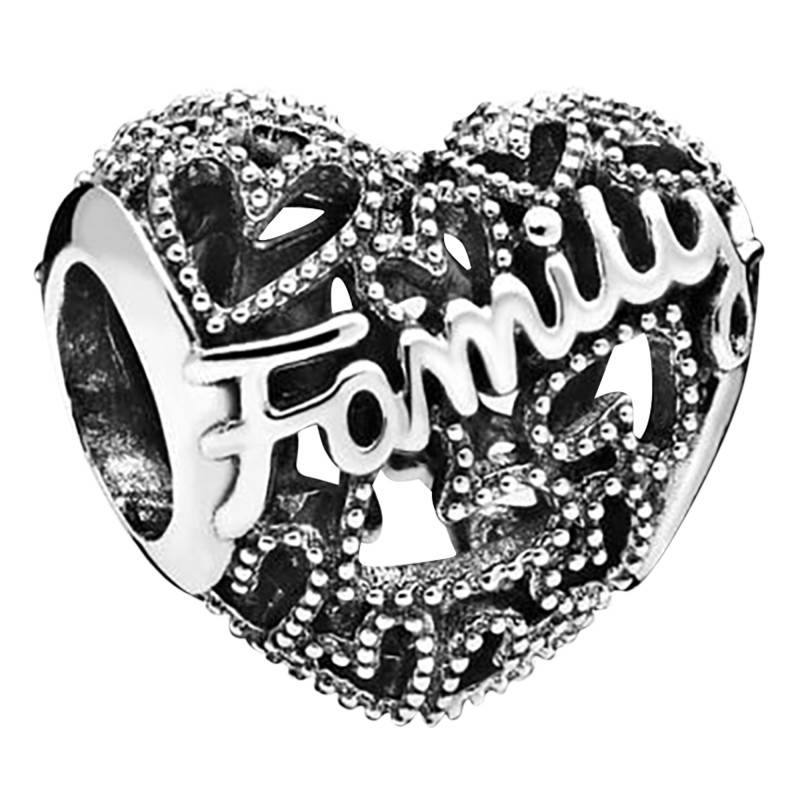 925 Sterling Silver Family Heart Charm - Pandora