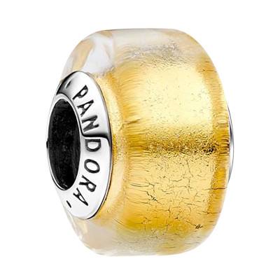 999/1000 Gold & 925/1000 Silver Murano Glass Mini Charm - Pandora