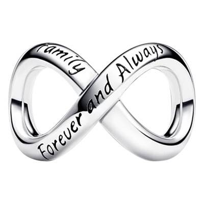 925/1000 Silver Forever & Always Infinity Symbol Charm - Pandora