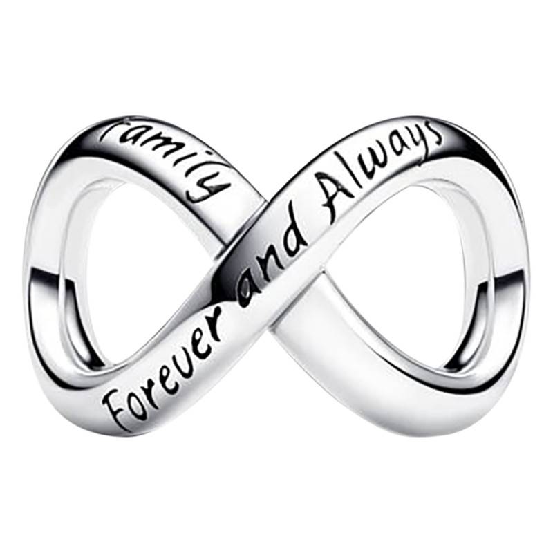 925/1000 Silver Forever & Always Infinity Symbol Charm - Pandora
