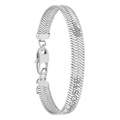 Bracelet Grit Maille Miroir en Acier - 2040379, Longueur 18,50 cm Ajustable - Lacoste