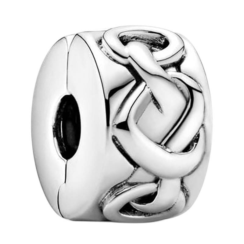 925 Silver Tied Hearts Clip Charm - Pandora