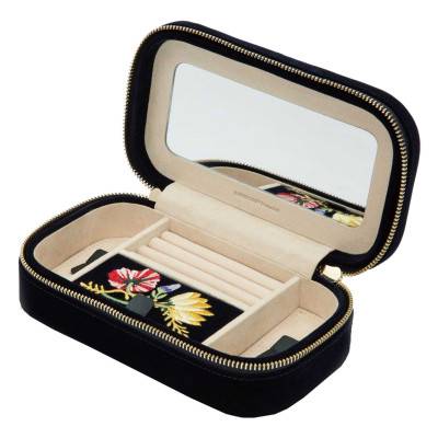 ZOE Indigo Velvet Travel Jewelry Box - Wolf 1834
