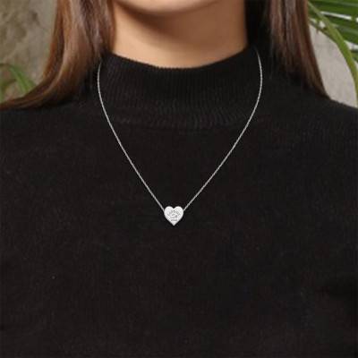 Collier Love My Croc Coeur en Acier - 2040394, Longueur 41 cm Ajustable - Lacoste