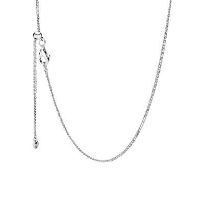 925/1000 Silver Curb Chain Necklace, Length 60 cm - Pandora