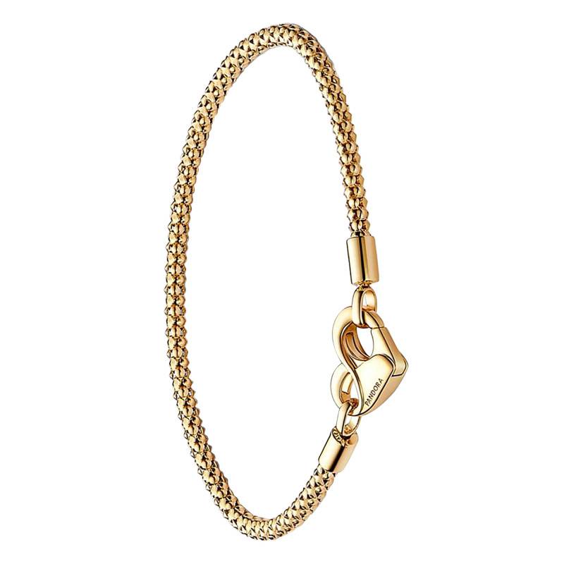 Gold-Plated Pandora Moments Studded Chain Bracelet, Length 16 cm to 23 cm - Pandora