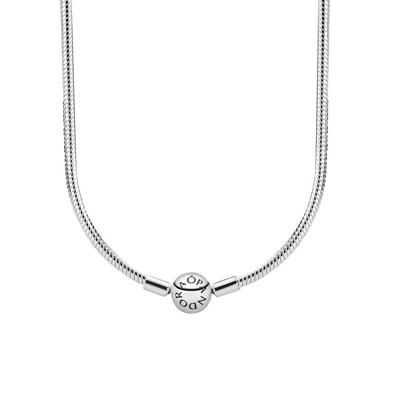 Pandora Moments 925/1000 Silver Serpentine Chain Necklace, 40 cm to 50 cm - Pandora