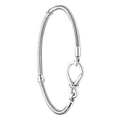 Bracelet Maille Serpent Nœud de l'Infini Pandora Moments Argent 925, Longueurs 16 à 23 cm - Pandora