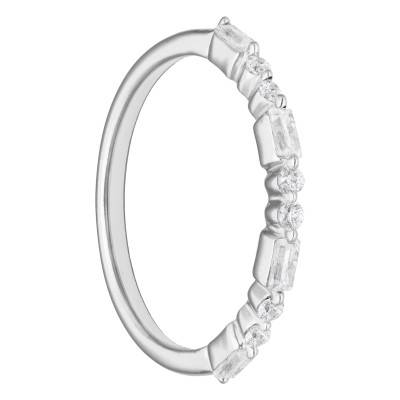Alliance en Or Blanc 750 & Diamants 0,30 ct, Largeur 1,80 mm - Alliantine