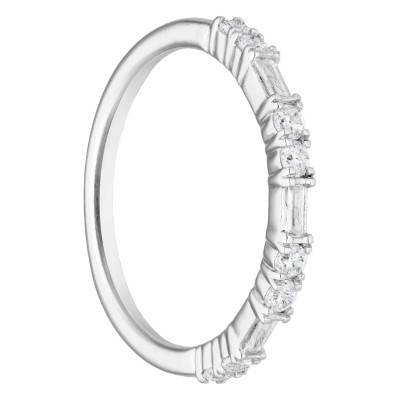 Alliance en Or Blanc 750 & Diamants 0,40 ct, Largeur 1,90 mm - Alliantine