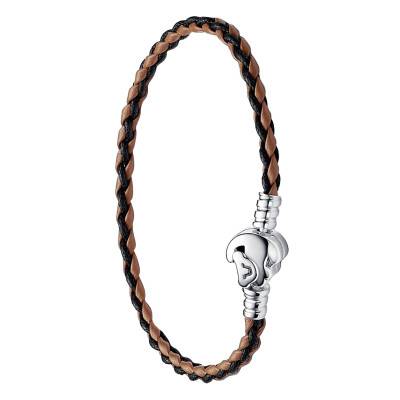 925/1000 Silver Braided Leather Pandora Moments Disney The Lion King Bracelet, 17.50 cm to 20.50 cm - Pandora