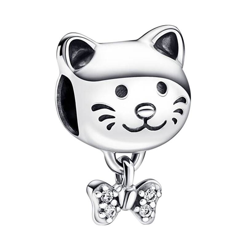 Cat & Bow 925 Silver Charm - Pandora