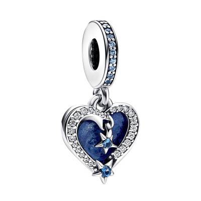Charm Pendant Double Cœur Étoile Filante Céleste en Argent 925 - Pandora